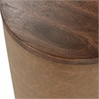 Classic Home Andra Mango Wood Leather Wrap Accent End Table in Chestnut