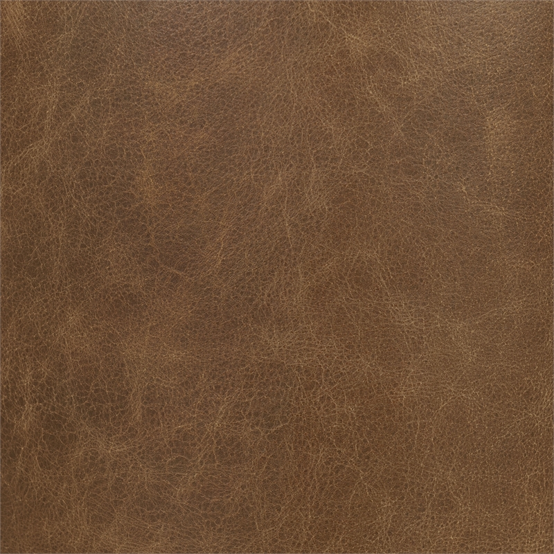 Classic Home Andra Mango Wood Leather Wrap Accent End Table in Chestnut