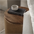 Classic Home Andra Mango Wood Leather Wrap Accent End Table in Chestnut