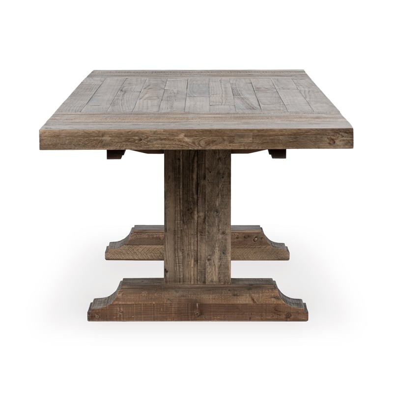 Kosas Home Reclaimed Pine Wood Extendable Dining Table in Aged Pine