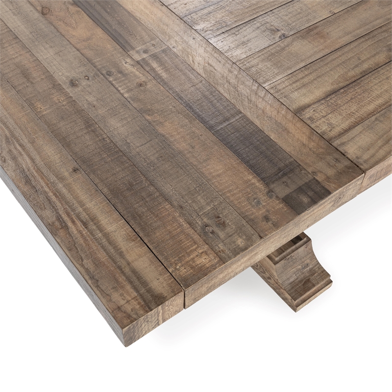 Kosas Home Reclaimed Pine Wood Extendable Dining Table in Aged Pine