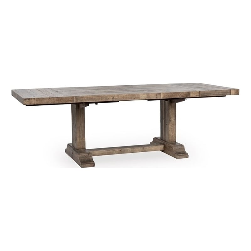 Kosas Home Reclaimed Pine Wood Extendable Dining Table in Aged Pine
