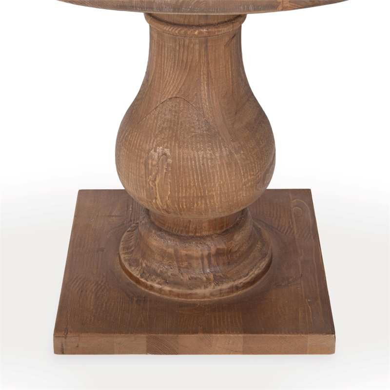 Kosas Home Biltmore Reclaimed Pine Wood Round End Table in Mission Brown
