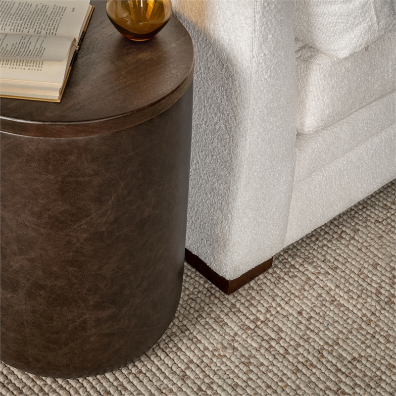 Classic Home Andra Mango Wood Accent End Table in Cocoa Brown