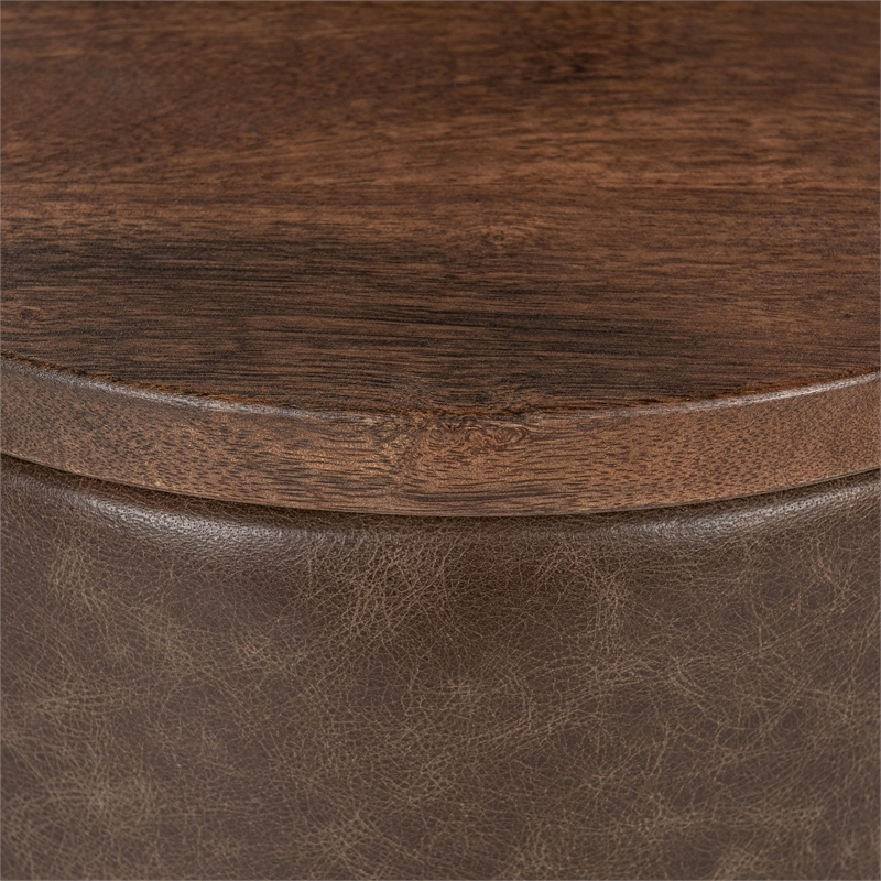 Classic Home Andra Mango Wood Accent End Table in Cocoa Brown