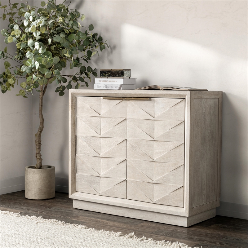 Classic Home Marvin 2-Door Mango Wood Sideboard Buffet in White Wash