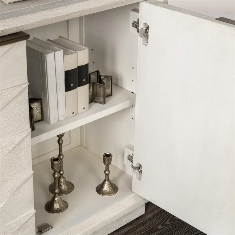 Classic Home Marvin 2-Door Mango Wood Sideboard Buffet in White Wash