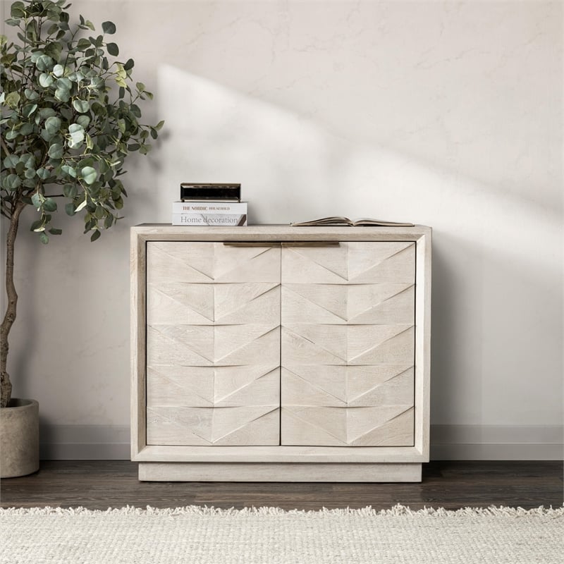 Classic Home Marvin 2-Door Mango Wood Sideboard Buffet in White Wash