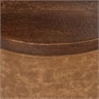Classic Home Andra Mango Wood Top Leather Wrap Accent End Table in Tan
