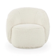 Classic Concepts Adley Upholstered Fabric Plush Swivel Chair in Vanilla