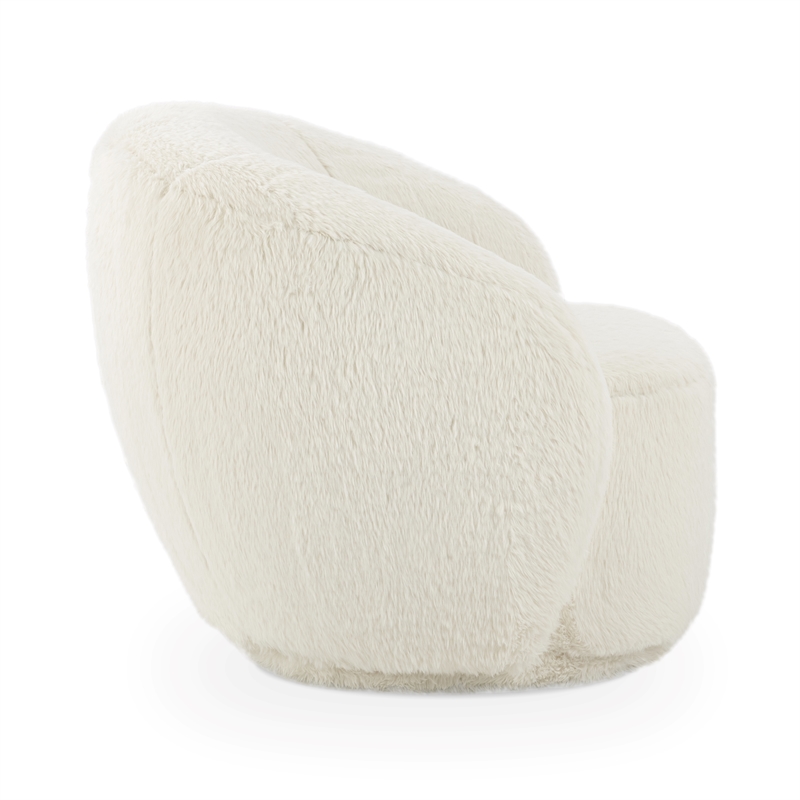 Classic Concepts Adley Upholstered Fabric Plush Swivel Chair in Vanilla