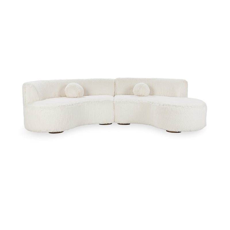 Classic Concepts Octavia Upholstered Fabric Sectional in Vanilla