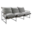 Classic Concepts Palermo Fabric and Iron Sofa in Gray