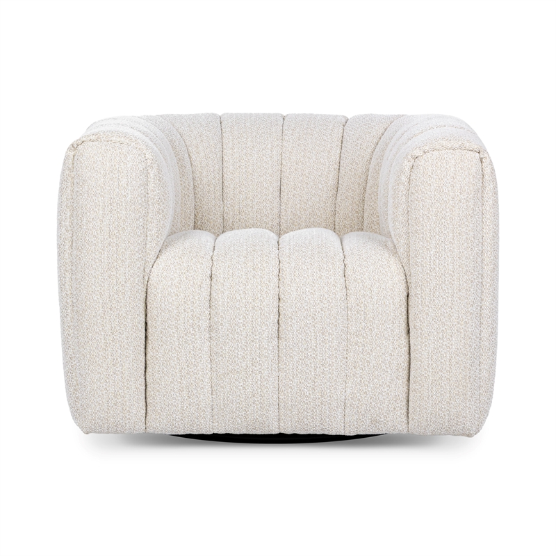 Classic Concepts Lexa Upholstered Fabric Swivel Chair in Cream