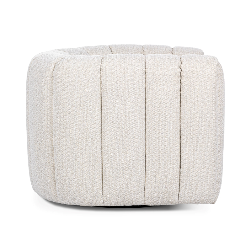 Classic Concepts Lexa Upholstered Fabric Swivel Chair in Cream