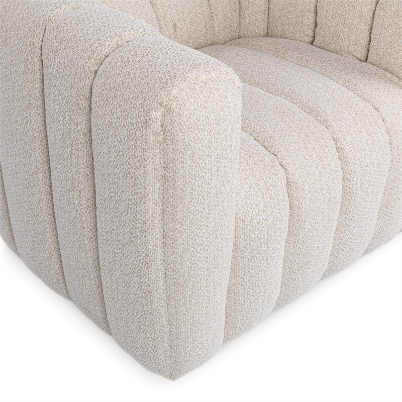 Classic Concepts Lexa Upholstered Fabric Swivel Chair in Cream