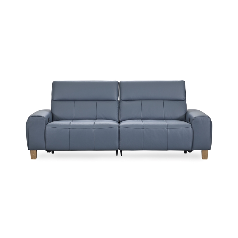 Classic Concepts Alea Zero Gravity Power Recliner Leather Sofa in Blue