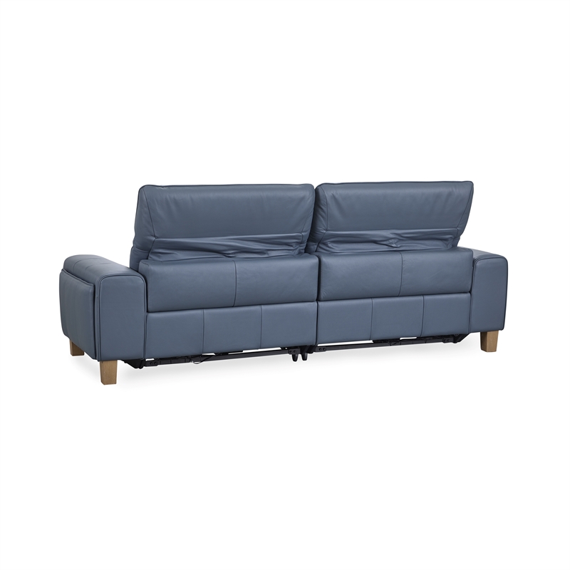 Classic Concepts Alea Zero Gravity Power Recliner Leather Sofa in Blue
