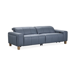 Classic Concepts Alea Zero Gravity Power Recliner Leather Sofa in Blue