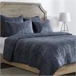 Classic Concepts Dimitry 3-Piece Velvet Fabric Queen Quilt Set in Morning Fog