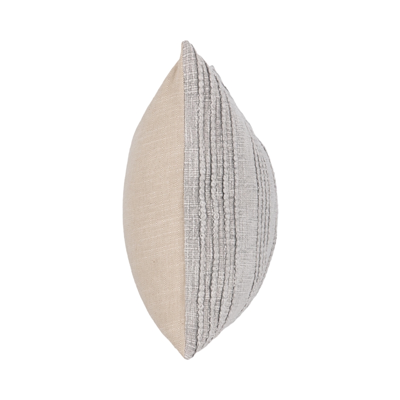 Classic Concepts Gratitude Cotton Fabric Throw Pillow in Gray