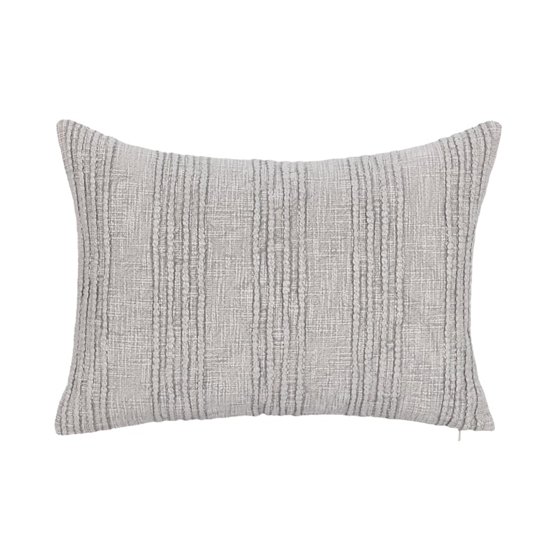 Classic Concepts Gratitude Cotton Fabric Throw Pillow in Gray