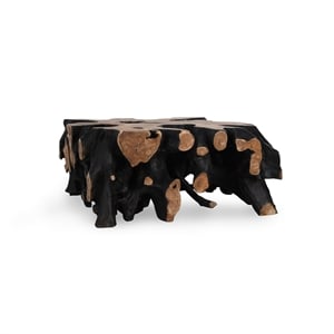 Classic Concepts Cypress Root 40&quot Square Coffee Table in Black