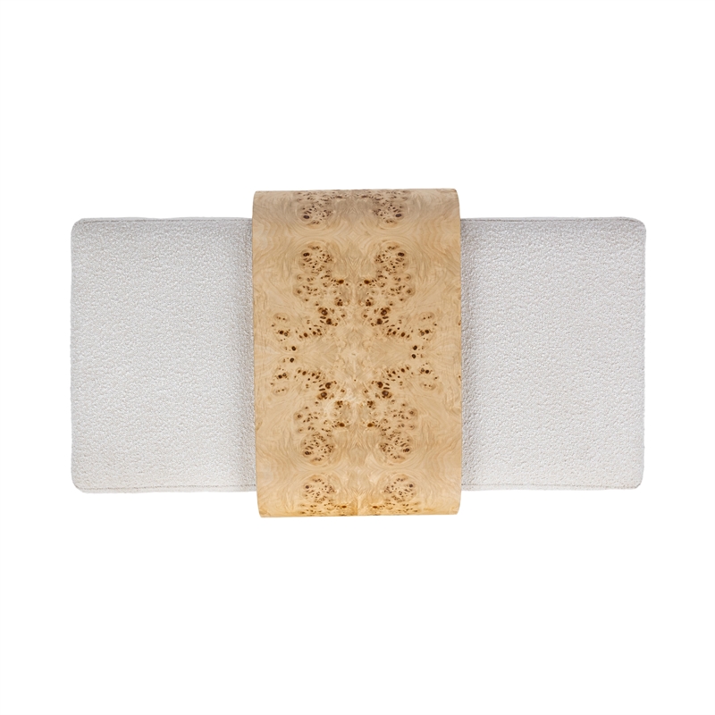 Classic Concepts Kenan Upholstered Fabric Cocktail Coffee Table in Ivory