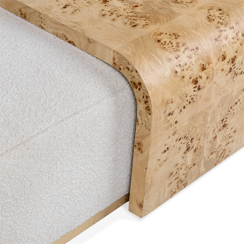 Classic Concepts Kenan Upholstered Fabric Cocktail Coffee Table in Ivory