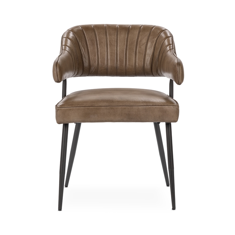 Classic Concepts Ashford Top Grain Leather Dining Chair in Brown