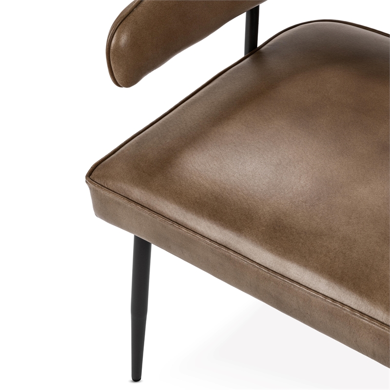 Classic Concepts Ashford Top Grain Leather Dining Chair in Brown