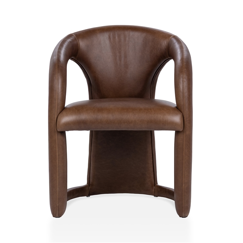 Classic Concepts Archie Top Grain Leather Dining Chair in Brown