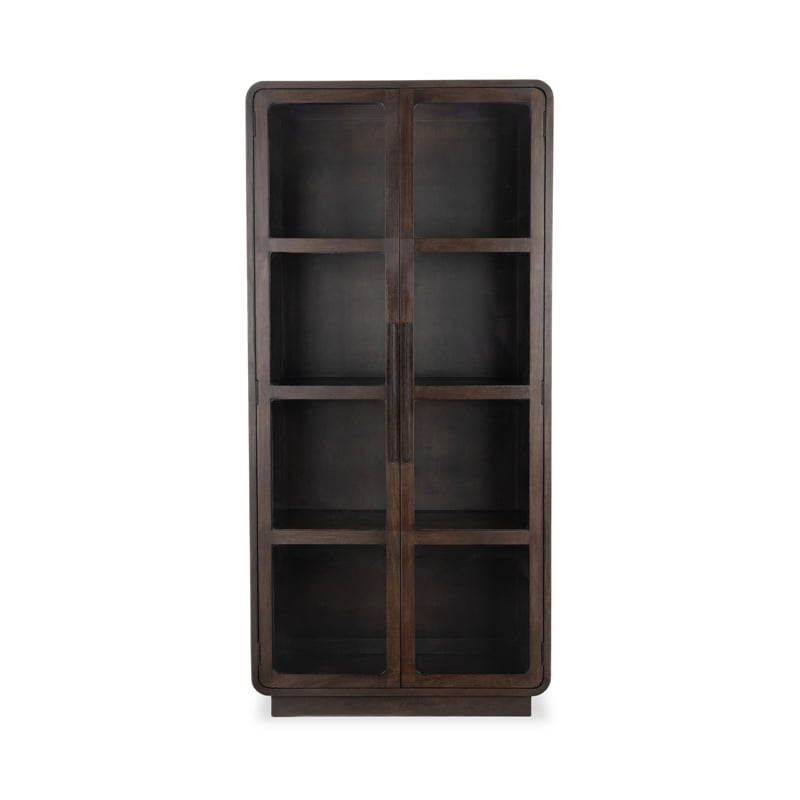 Classic Concepts Rogers Mango Wood Curio Cabinet in Dark Brown