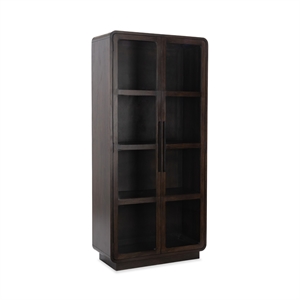 Classic Concepts Rogers Mango Wood Curio Cabinet in Dark Brown
