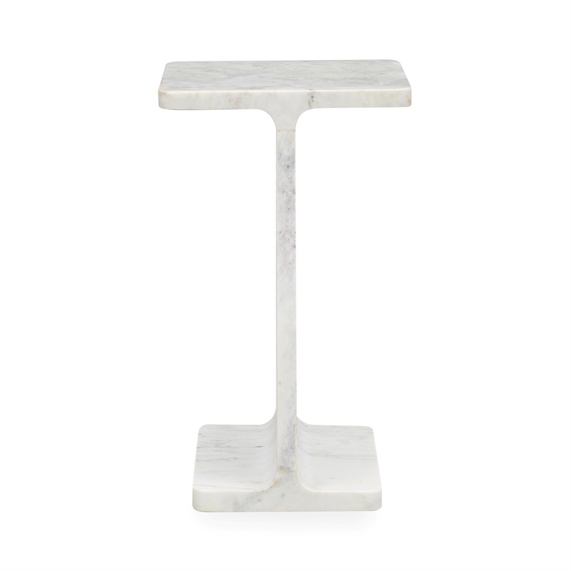Classic Concepts Delaney Marble Accent Table in White