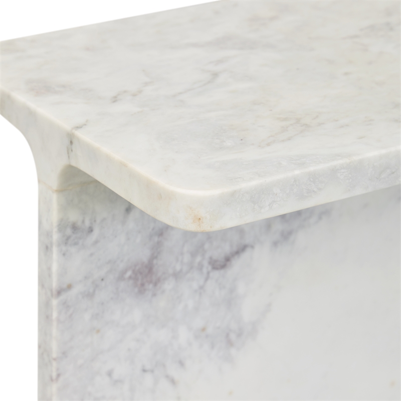 Classic Concepts Delaney Marble Accent Table in White