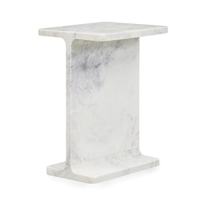 Classic Concepts Delaney Marble Accent Table in White