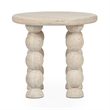 Classic Concepts Adir Solid Mango Wood Round End Table in Cream