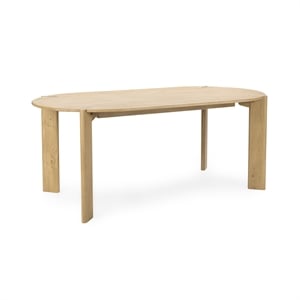 Classic Concepts Kering 75&quot Oak Wood Oval Dining Table in Natural