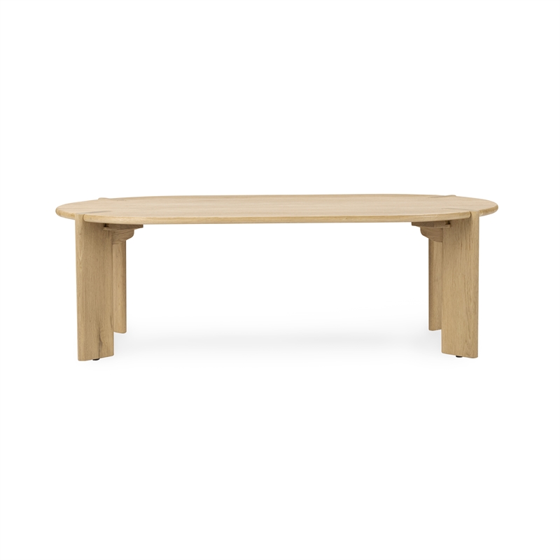 Classic Concepts Kering Oak Wood Oval Coffee Table in Natural