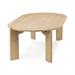 Classic Concepts Kering Oak Wood Oval Coffee Table in Natural