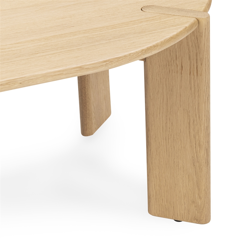 Classic Concepts Kering Oak Wood Oval Coffee Table in Natural