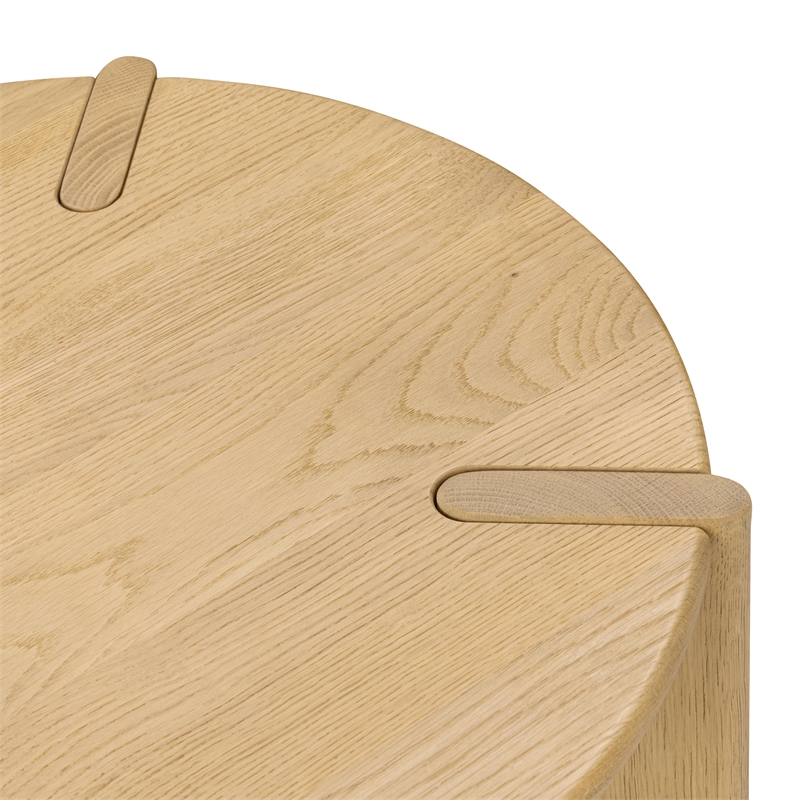 Classic Concepts Kering Oak Wood Round End Table in Natural