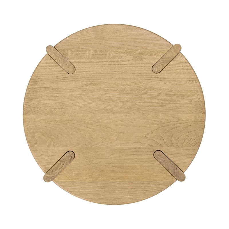 Classic Concepts Kering Oak Wood Round End Table in Natural