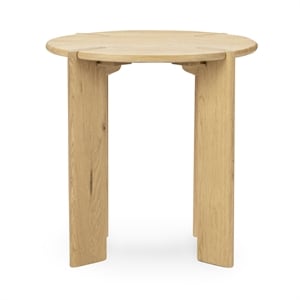 Classic Concepts Kering Oak Wood Round End Table in Natural