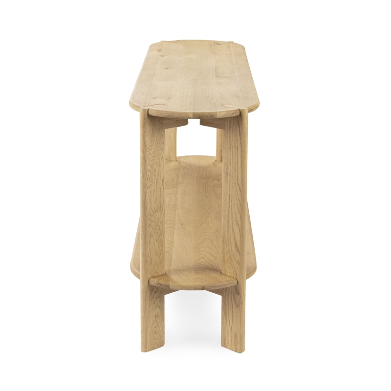 Classic Concepts Kering Oak Wood Oval Console Table in Natural