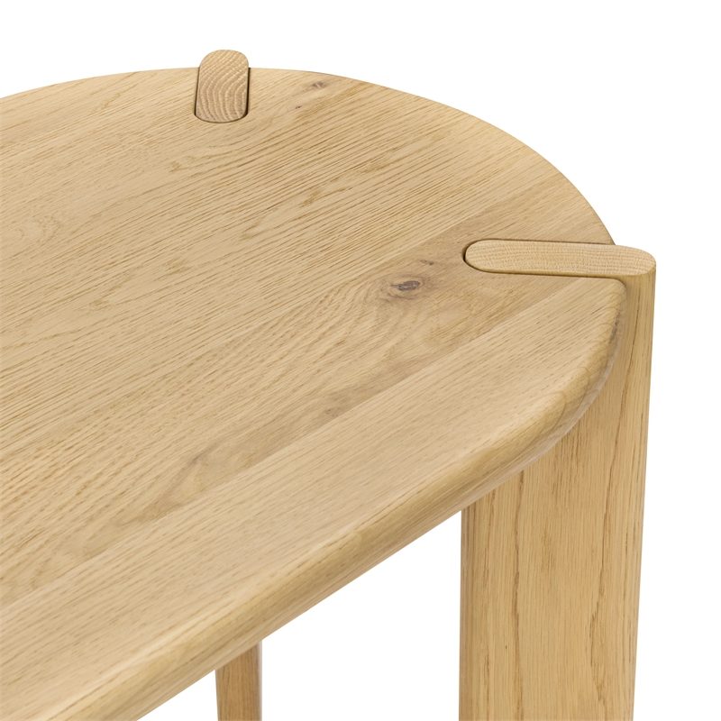 Classic Concepts Kering Oak Wood Oval Console Table in Natural