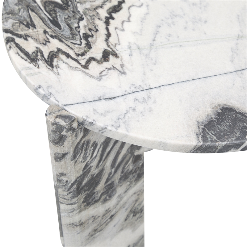 Classic Concepts Zora Marble End Table in Gray