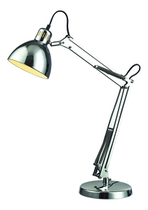 elk home ingelside 1-light contemporary steel metal desk lamp in chrome/silver