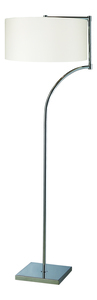elk home lancaster 1-light contemporary metal and fabric floor lamp in chrome